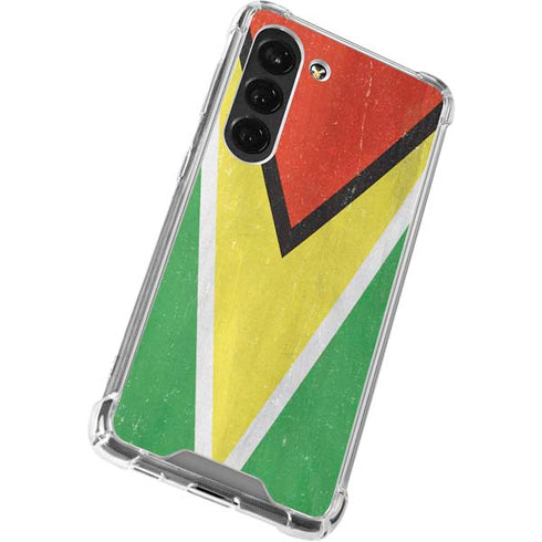 Guyana Flag Distressed Galaxy S23 Clear Case